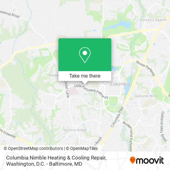 Columbia Nimble Heating & Cooling Repair map