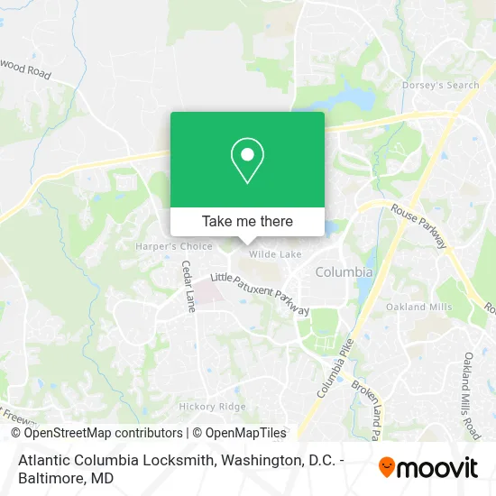 Atlantic Columbia Locksmith map