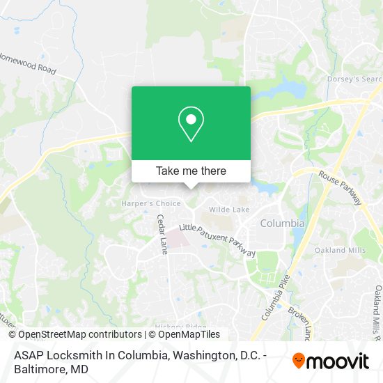 ASAP Locksmith In Columbia map