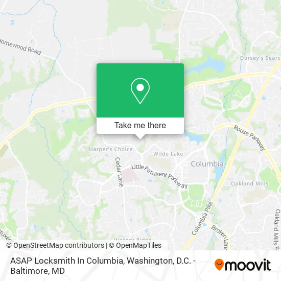 Mapa de ASAP Locksmith In Columbia