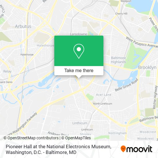 Pioneer Hall at the National Electronics Museum map