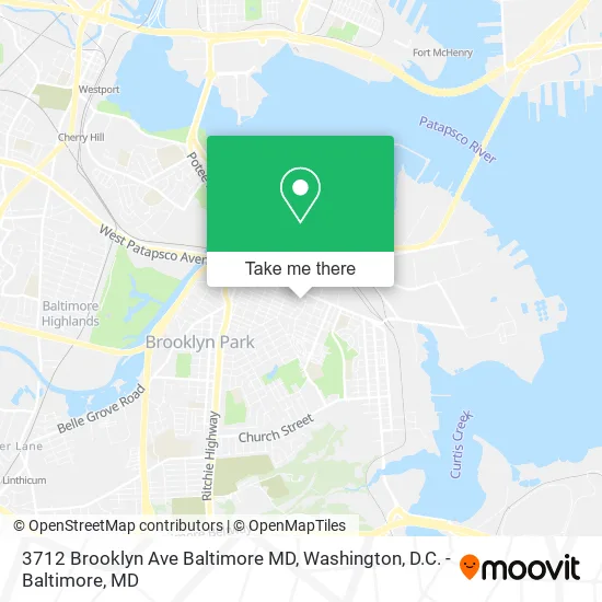 3712 Brooklyn Ave Baltimore MD map