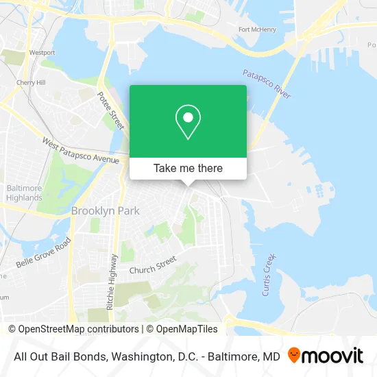 All Out Bail Bonds map