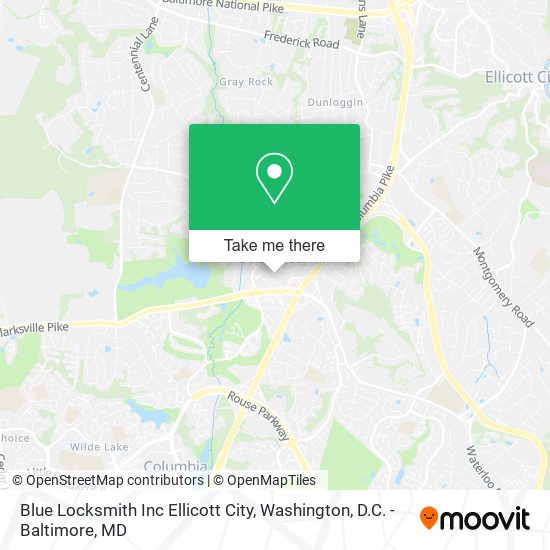 Mapa de Blue Locksmith Inc Ellicott City