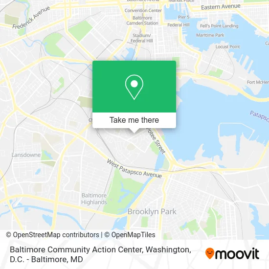 Baltimore Community Action Center map