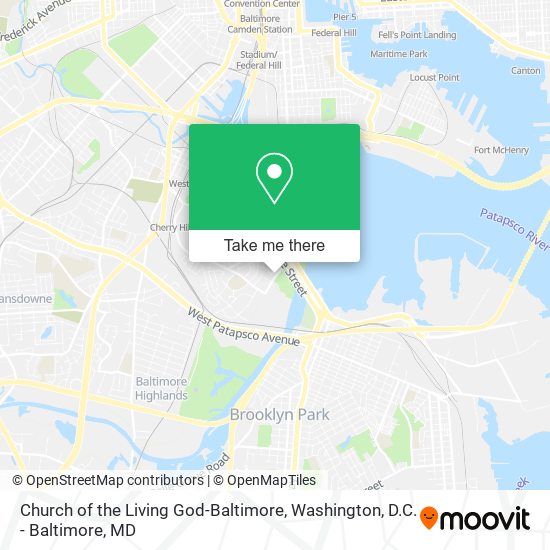 Church of the Living God-Baltimore map