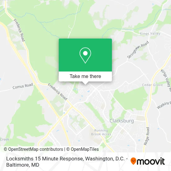 Locksmiths 15 Minute Response map