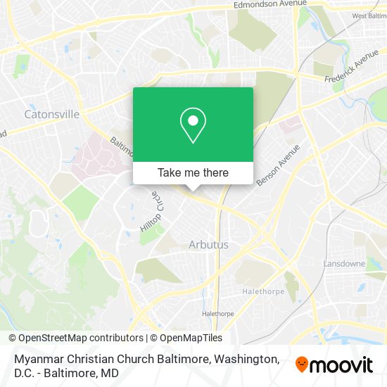 Myanmar Christian Church Baltimore map