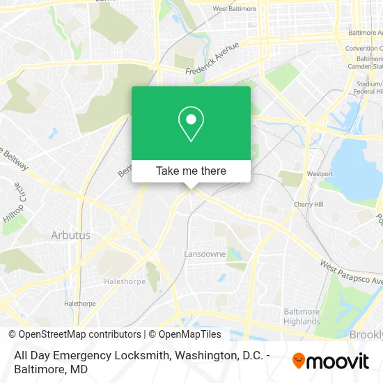 All Day Emergency Locksmith map