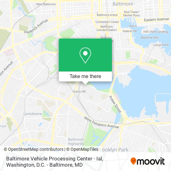Baltimore Vehicle Processing Center - Ial map