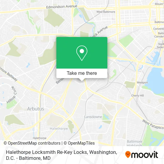 Halethorpe Locksmith Re-Key Locks map