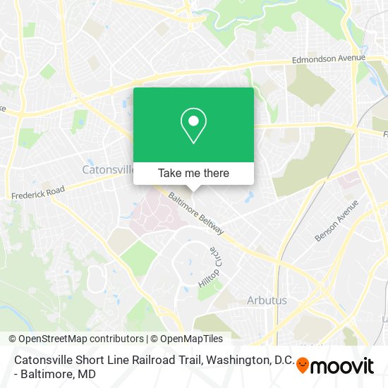 Catonsville Short Line Railroad Trail map