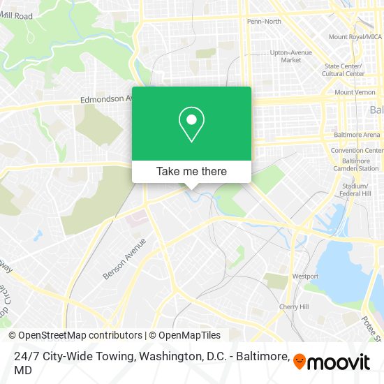 24/7 City-Wide Towing map