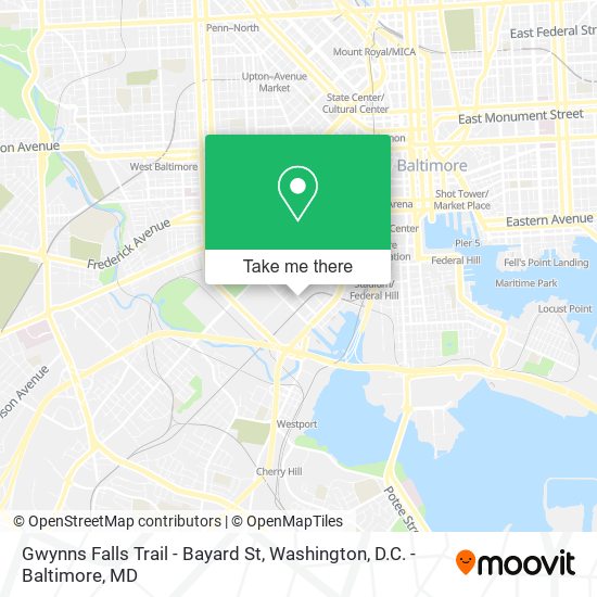 Gwynns Falls Trail - Bayard St map