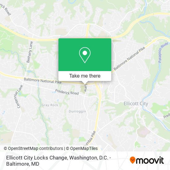 Mapa de Ellicott City Locks Change