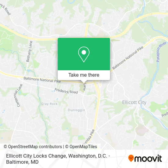 Ellicott City Locks Change map