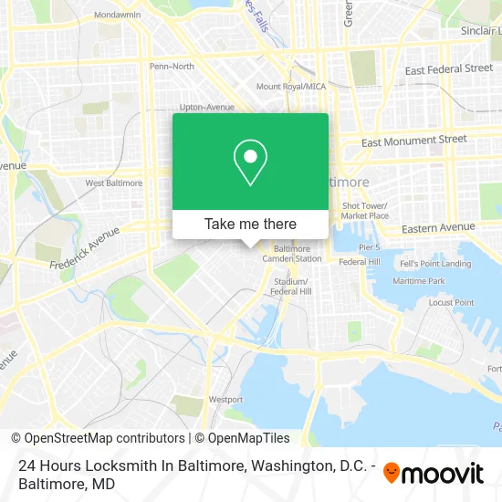 24 Hours Locksmith In Baltimore map