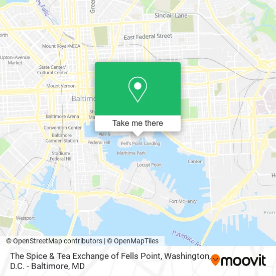Mapa de The Spice & Tea Exchange of Fells Point
