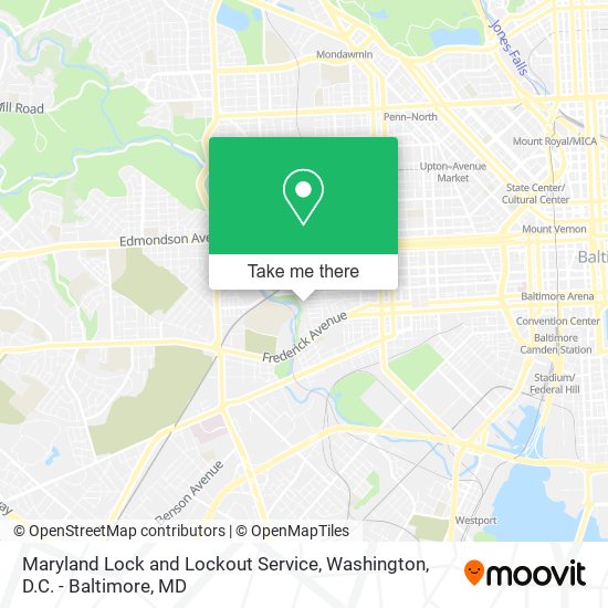 Mapa de Maryland Lock and Lockout Service