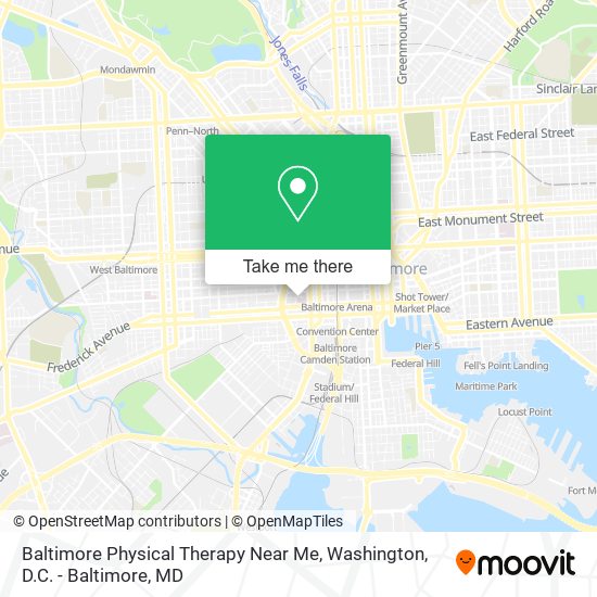 Baltimore Physical Therapy Near Me map
