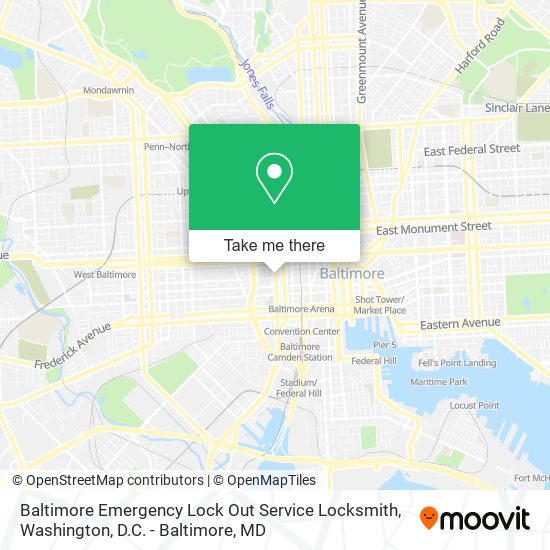 Mapa de Baltimore Emergency Lock Out Service Locksmith