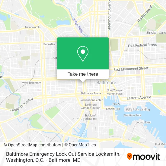 Baltimore Emergency Lock Out Service Locksmith map