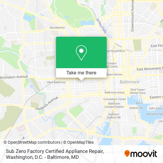 Mapa de Sub Zero Factory Certified Appliance Repair