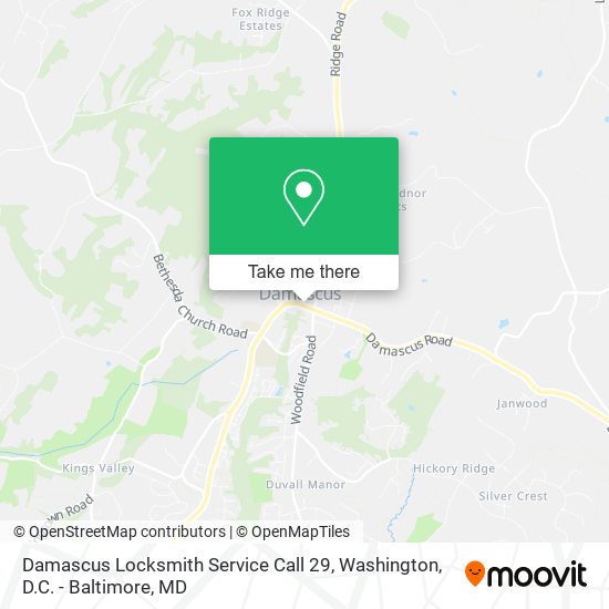 Mapa de Damascus Locksmith Service Call 29