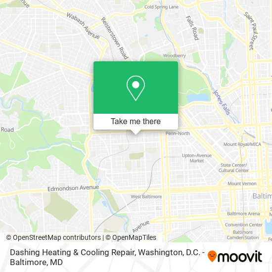 Mapa de Dashing Heating & Cooling Repair