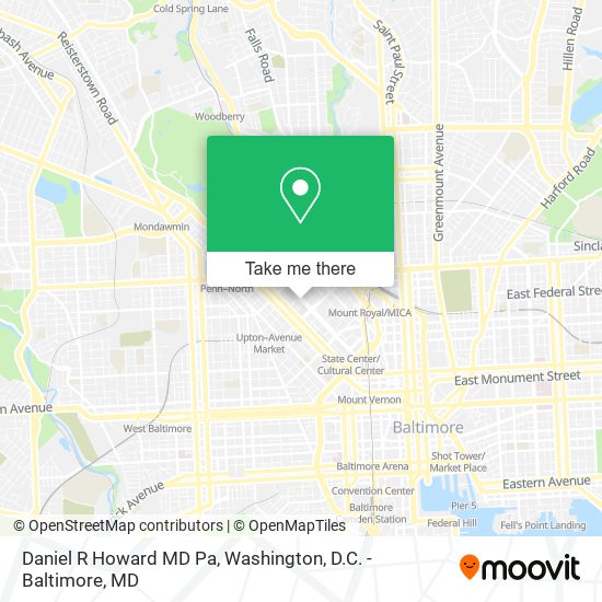 Mapa de Daniel R Howard MD Pa