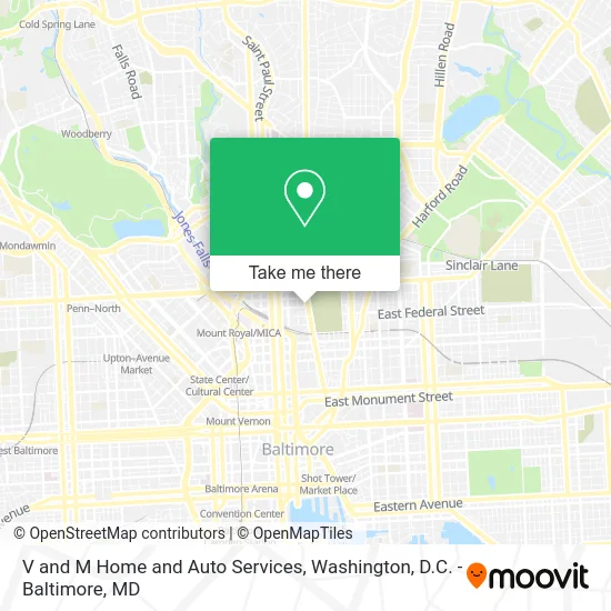 V and M Home and Auto Services map