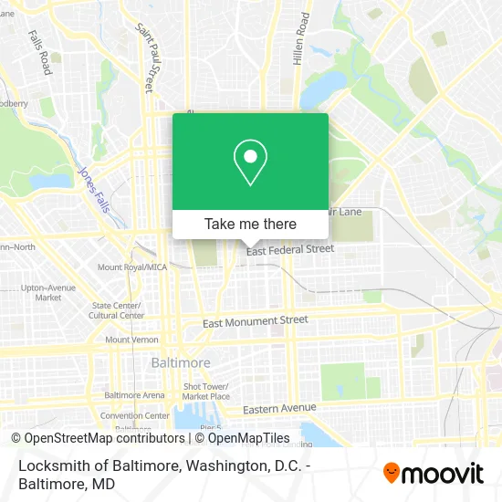 Locksmith of Baltimore map