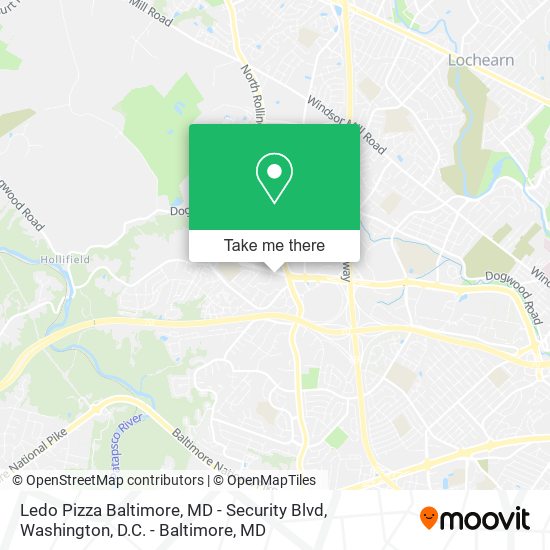 Mapa de Ledo Pizza Baltimore, MD - Security Blvd
