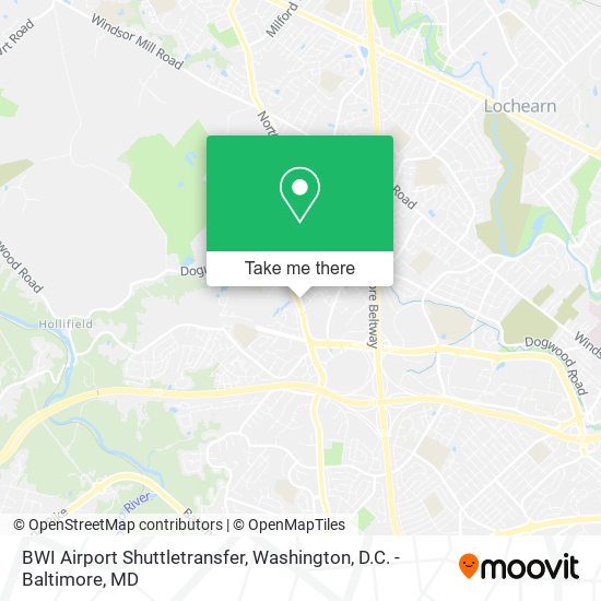 Mapa de BWI Airport Shuttletransfer