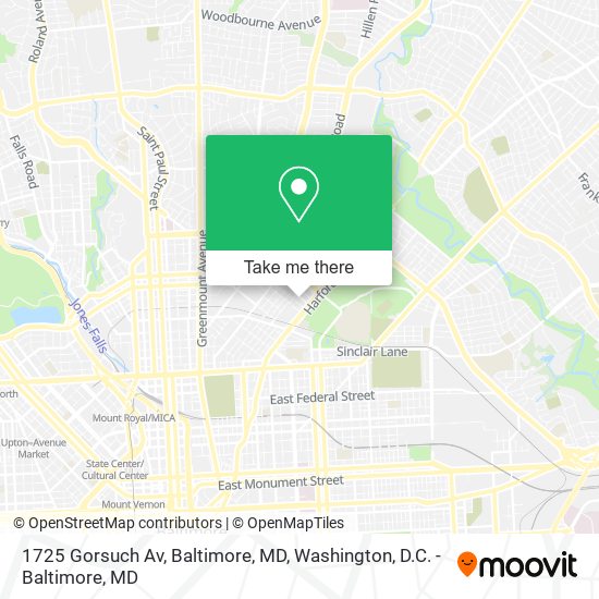 1725 Gorsuch Av, Baltimore, MD map