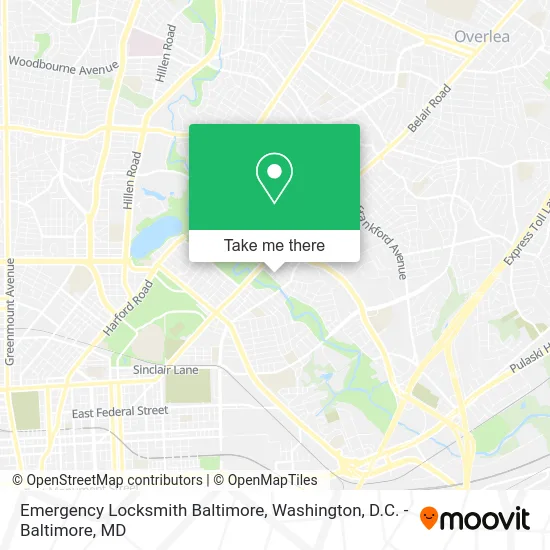 Emergency Locksmith Baltimore map