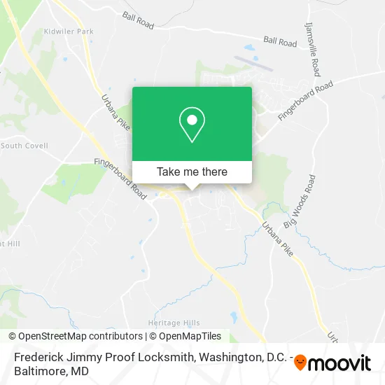 Mapa de Frederick Jimmy Proof Locksmith