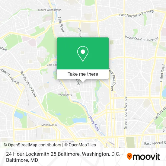 24 Hour Locksmith 25 Baltimore map