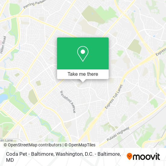 Coda Pet - Baltimore map