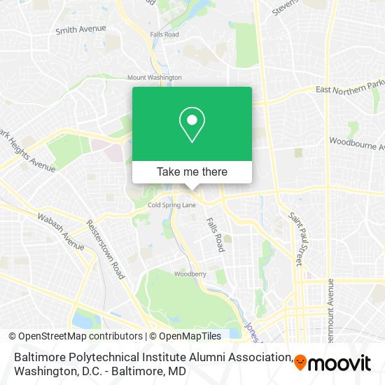 Mapa de Baltimore Polytechnical Institute Alumni Association
