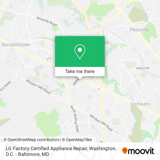 LG Factory Certified Appliance Repair map