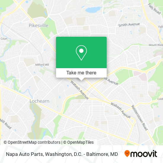 Napa Auto Parts map
