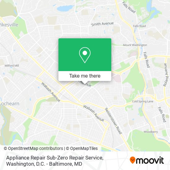 Appliance Repair Sub-Zero Repair Service map