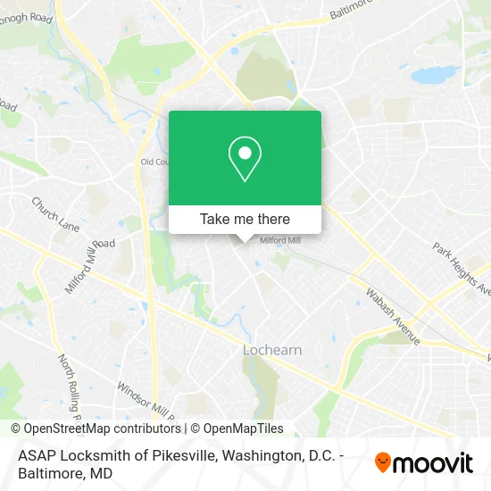 ASAP Locksmith of Pikesville map