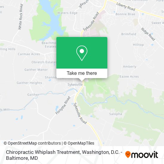 Chiropractic Whiplash Treatment map