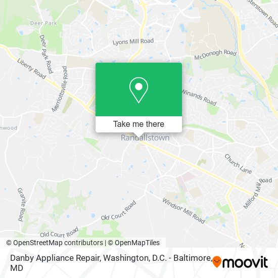 Danby Appliance Repair map