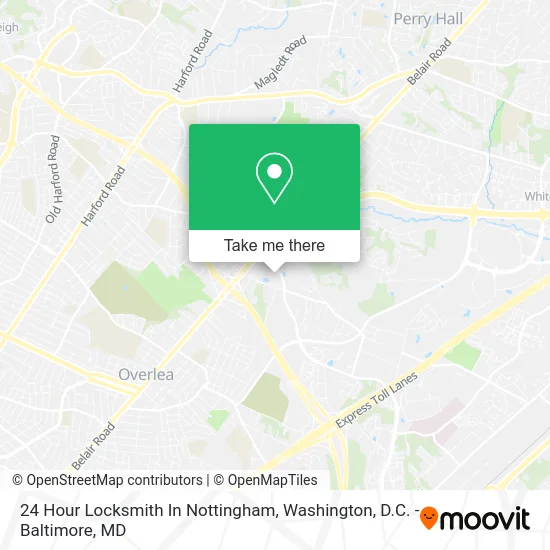 24 Hour Locksmith In Nottingham map