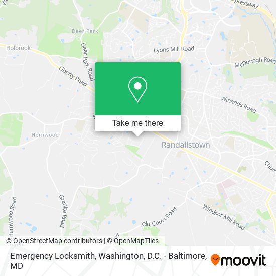 Mapa de Emergency Locksmith