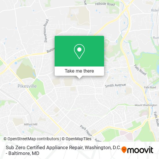 Sub Zero Certified Appliance Repair map