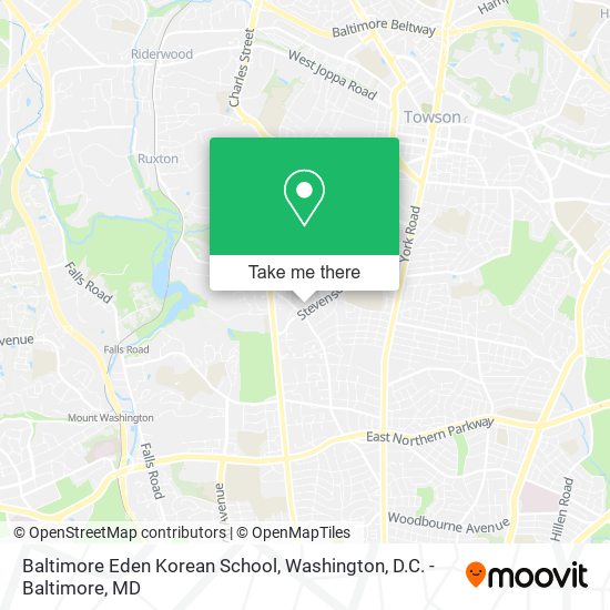 Baltimore Eden Korean School map